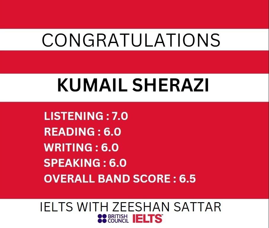 Zeeshan IELTS Student Result